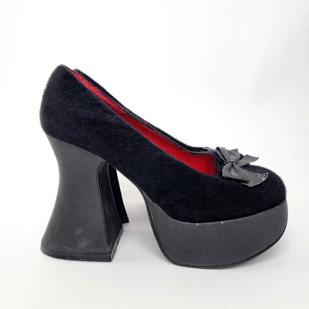Vintage 90s Morbid Threads Goth High Heel Platform Witchy Shoes - 8 - Picture 5 of 10